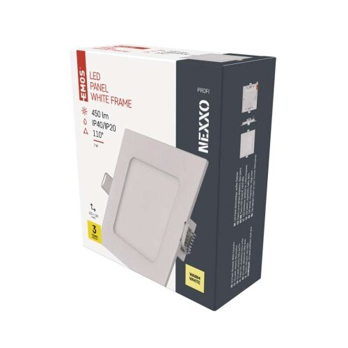  LED vgradno svetilo NEXXO, kvadratno, belo, 7W, toplo bela Cene