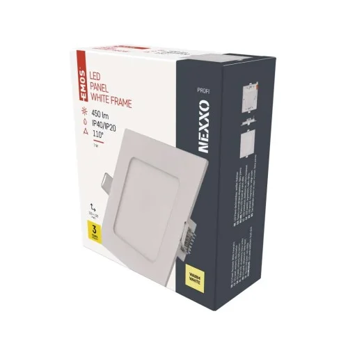 LED vgradno svetilo NEXXO, kvadratno, belo, 7W, toplo bela LED vgradno svetilo NEXXO, kvadratno, belo, 7W, toplo bela