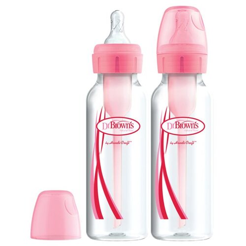 Dr.browns Dr. Brown&amp;#039;s Natural Flow&amp;reg; Options+&amp;trade; bočica uskog grla, 250 ml, pink, 2 kom Slike