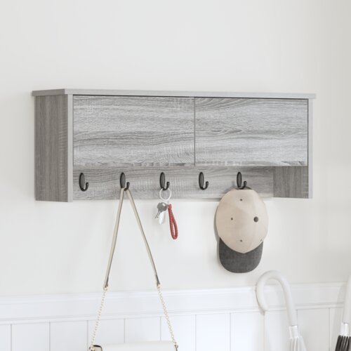 vidaXL Vješalica za kapute na zidu Sivi hrast sonoma 80 x 20 x 30 cm Cene