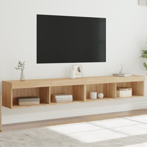 TV ormarići s LED svjetlima 2 kom boja hrasta 100x30x30 cm Cene
