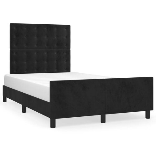 VidaXL Okvir za krevet s uzglavljem crni 120x190 cm bar&amp;scaron;unasti Slike