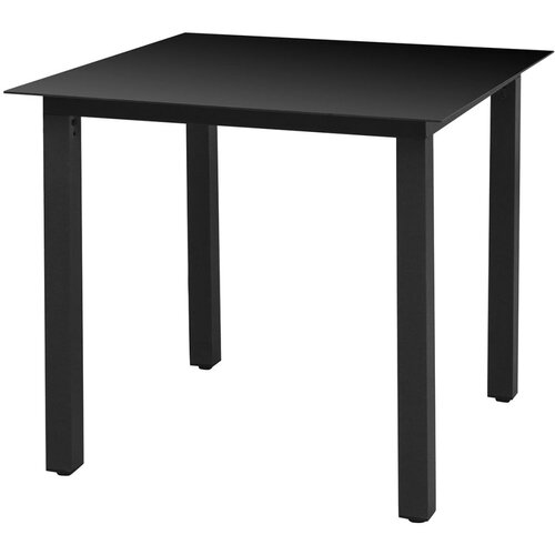  Vrtni stol crni 80 x 80 x 74 cm aluminijum i staklo Slike