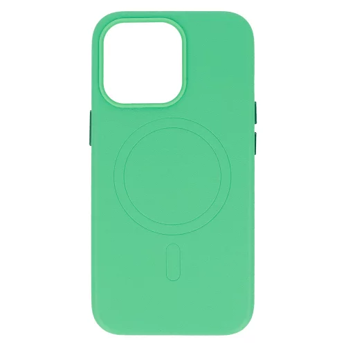 Onasi usnjen silikonski ovitek MagSafe za iPhone 14 Pro Max - mint