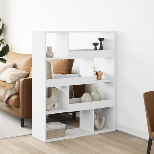 Sobna pregrada bijela 100 x 33 x 125,5 cm konstruirano drvo Cijene