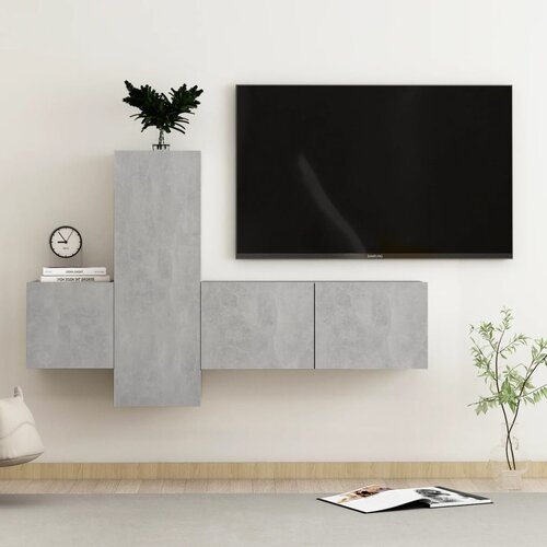  3-dijelni set TV ormarića siva boja betona od iverice Slike