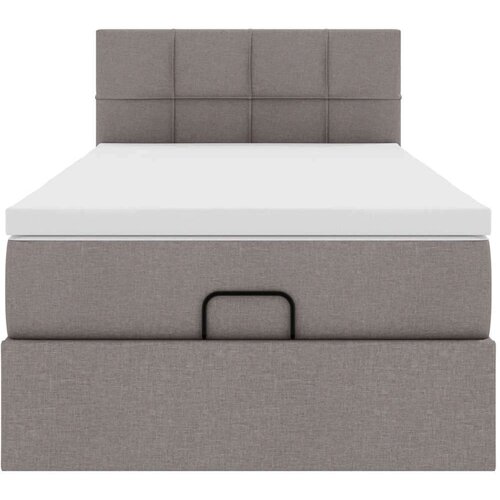 VidaXL otomanski okvir kreveta s madraca smeđesivi 90x190cm tkanine Slike