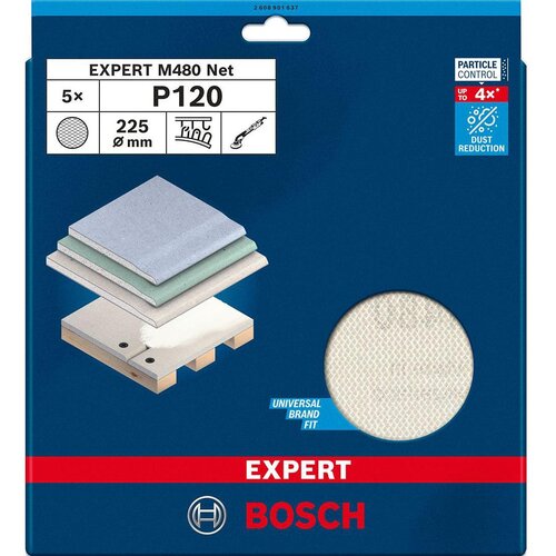 Bosch EXPERT M480 brusna mreža za rotacione brusilice 225mm, granulacija 120 - pakovanje od 5 komada - 2608901637 Cene