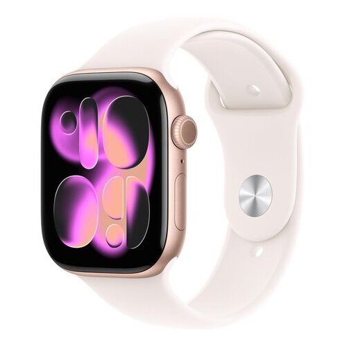 Apple Watch Series 11 GPS 46mm Rose Gold Aluminium Case with Light Blush Sport Band - S /M Slike
