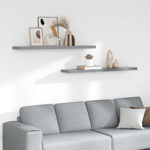 Plutajuće zidne police 2 kom sive 120 x 23,5 x 3,8 cm MDF Cijene