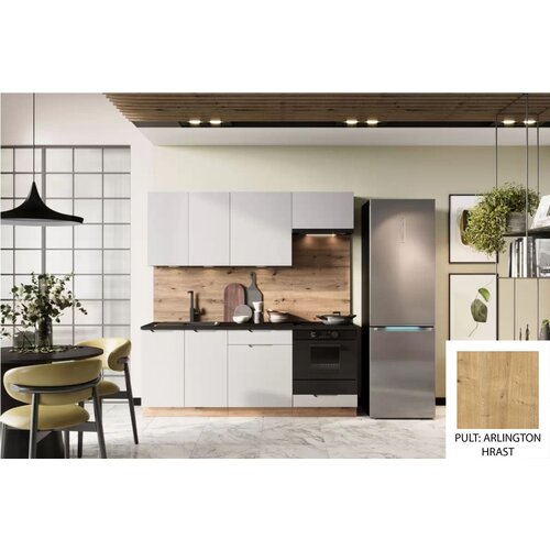 Stolkar KUHINJSKI SET ISABEL 200 CM - SIVA - radna plo�a Arlington hrast Cijene