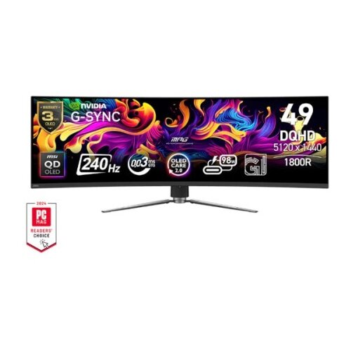 MSI Zaslon MPG 491CQPX QD-OLED 49" / DQHD / 240Hz / 0,03 ms (GTG) (črn) - nastavljiv po vi&scaron;ini Cene