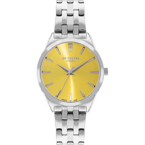 Lee Cooper Ženski ručni sat, Kvarcni mehanizam, 34mm, Žuto kućište, Srebrne boje, LC07833.310 Cene