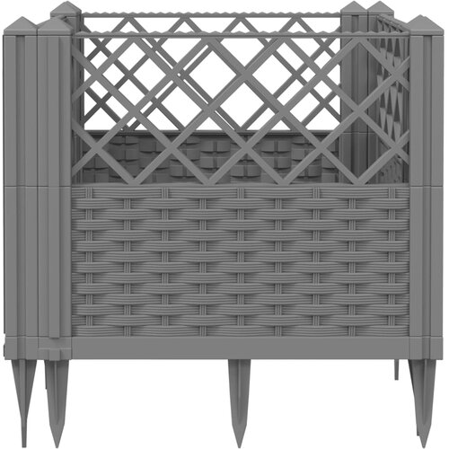  Vrtna sadilica s klinovima siva 43,5x43,5x43,5 cm PP Slike