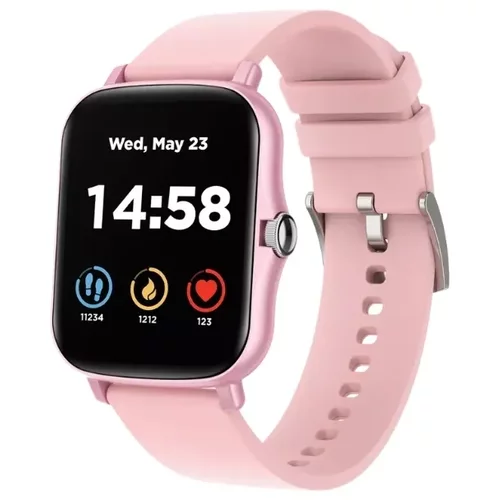 Canyon barberry SW-79, Smart watch, 1.69inches TFT full touch screen, Zinic+plastic body, IP67 waterproof, multi-sport mode, compatibility with iOS and android, Pink body with Pink silicon belt, Host: 44.4*36*9.2mm, Strap: 230x20mm, 47g - CNS-SW79PP