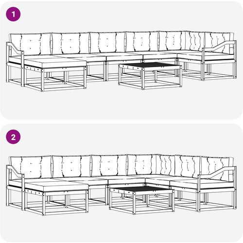  Set vanjskih sofa 8 kom. Bijela i antracit Slike
