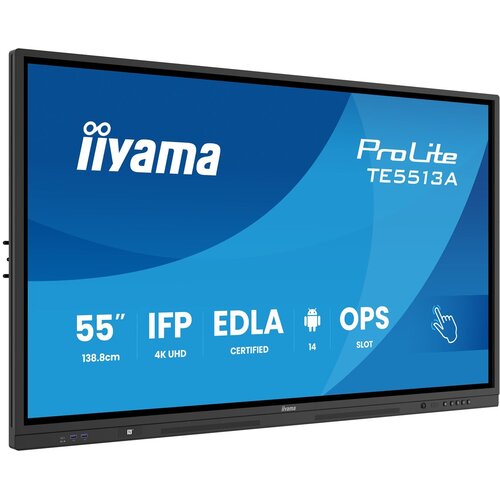 Iiyama TE5513A-B2AG Signage Display Interactive flat panel 138.7 cm (54.6) Wi-Fi 500 cd /m&sup2; 4K Ultra HD Black Touchscreen Built-in processor Android 24 /7 Cijene