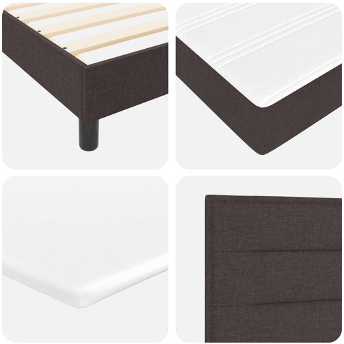 Box Spring Krevet s madracem Tamnosmeđi 120x190 cm Tkanina Slike