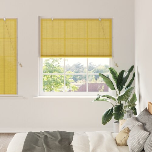 vidaXL Zavese in rolete z zavesami Rumena 140 x 160 cm Bambus Cene