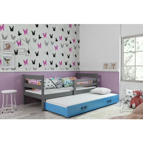 BMS Group Otroška postelja Eryk z dodatnim ležiščem - 80x190 cm - grafit/modra
