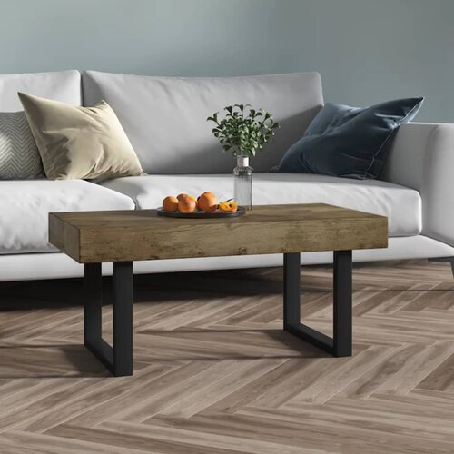 The Living Store Klubska mizica temno rjava in črna 90x45x40 cm MDF in železo - Klubska Mizica, (21573250) Slike