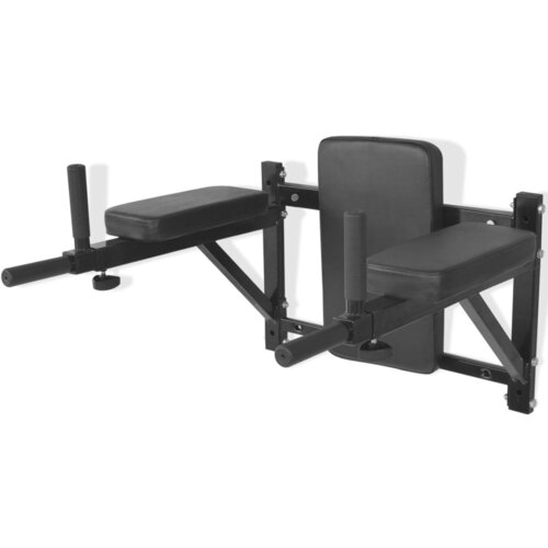vidaXL Stenska fitnes dip postaja črne barve, (20991859) Cene