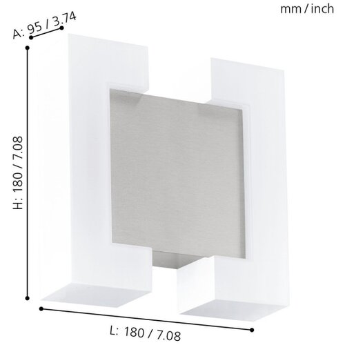 Eglo Sitia vanjska zidna/2, led, 2x4,8w, nikl mat/bijela Cijene