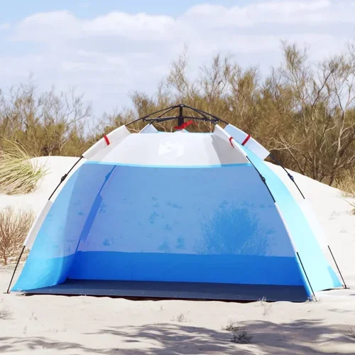 Šator za plažu za 2 osobe vodootporni azurnoplavi