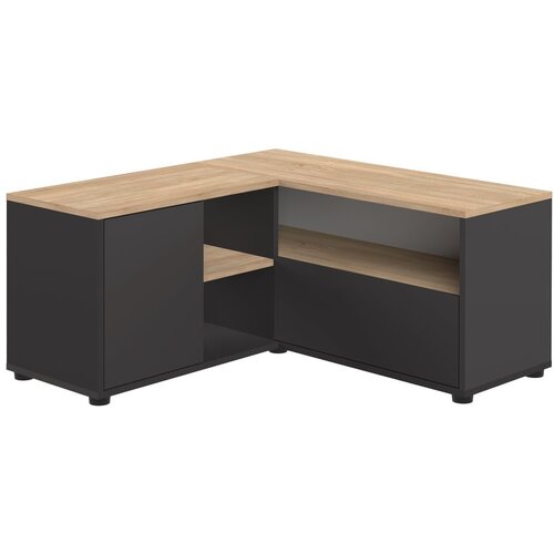 TemaHome Črna/v naravni barvi TV omarica v hrastovem dekorju 90x45 cm Angle &amp;ndash; Slike