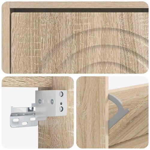  Ormar za cipele na zidu ALKMAAR 71 x 17 x 86 cm Hrast sonoma - Hrast sonoma Slike