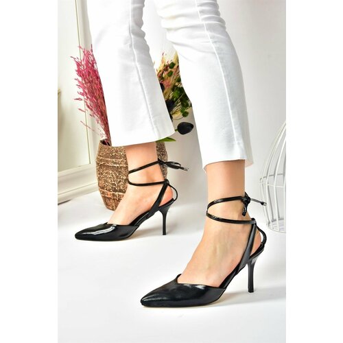 Fox Shoes women's black pointed toe ankle-heeled shoes Slike