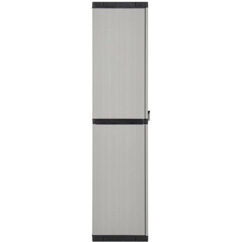  Vrtni ormarić za pohranu s 3 police sivo-crni 68 x 40 x 168 cm Slike