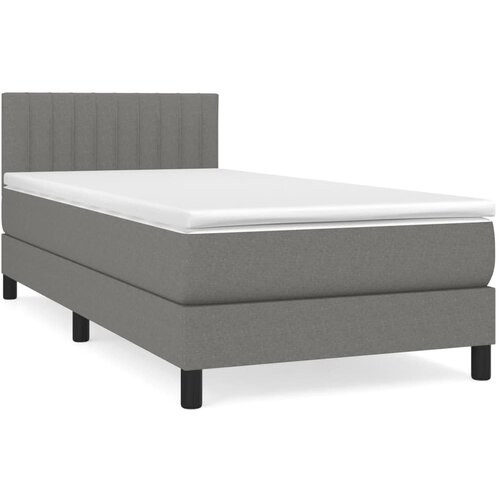 Maison Chic Box spring postelja - Vzmetna postelja z vzmetnico temno siva 80x200 cm blago SL6479, (21907198) Cene