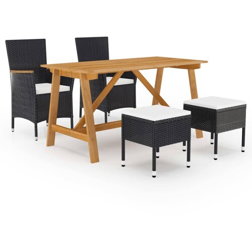 vidaXL 5-dijelni vrtni blagovaonski set crni Cene