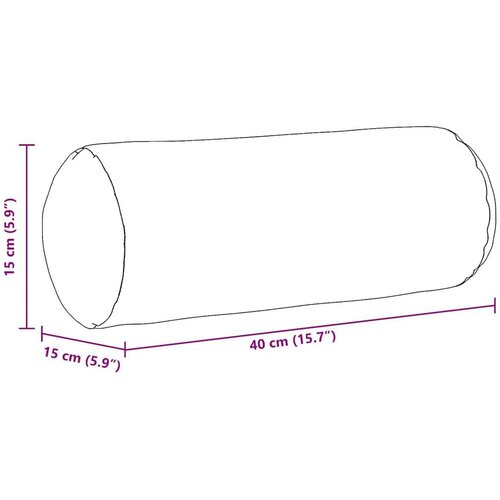 VidaXL valjkasti jastučići 2 pcs oblačnosiva &amp;Oslash; 15 x 40 cm tkanina Slike