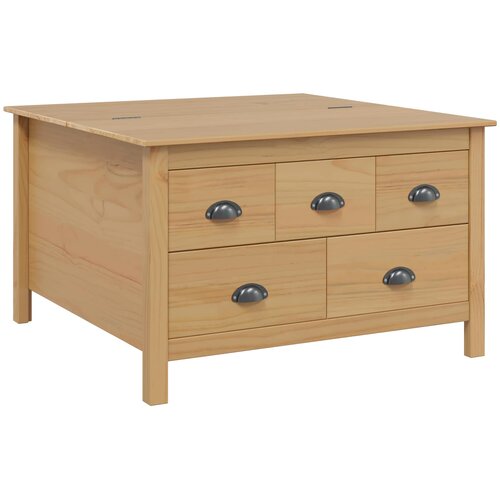 Kava Stol s ladicama HILL Medeno smeđa 79.5 x 79.5 x 49 cm Slike