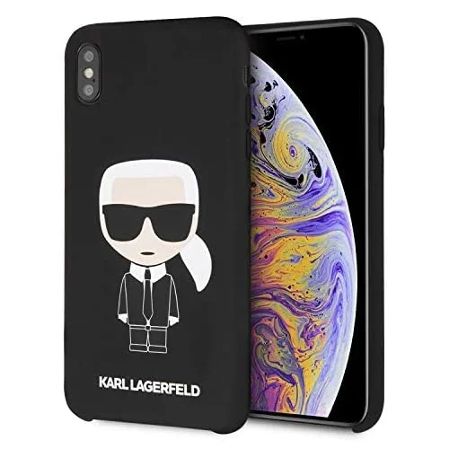 Karl Lagerfeld Originalen ovitek KLHCI65SLFKBK za iPhone Xs Max črna silikonska zaščita - Full Body Iconic