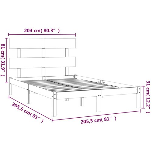  Okvir za krevet od masivnog drva 200 x 200 cm Slike