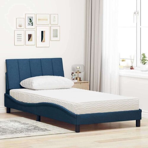  Krevet s madracem plavi 100 x 200 cm od tkanine Slike