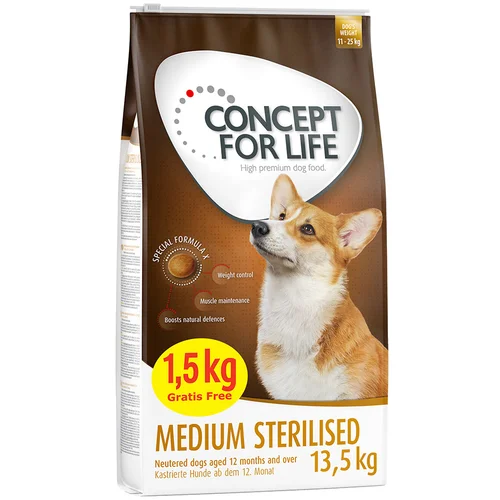 Concept for Life 12 + 1,5 kg gratis! 13,5 kg - Medium Sterilised