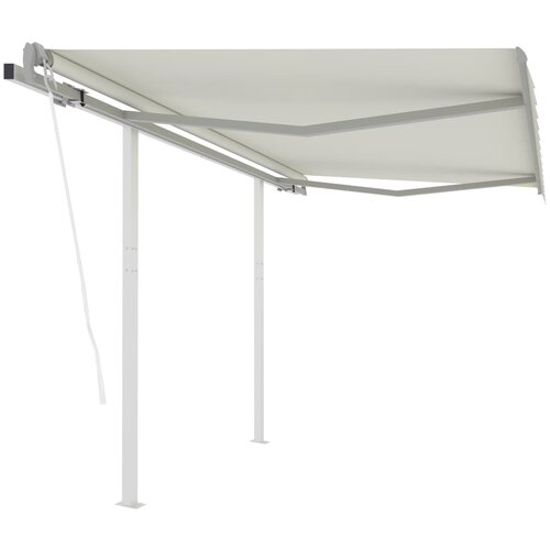vidaXL avtomatsko zložljiva tenda s stebrički 3x2,5 m krem Cene