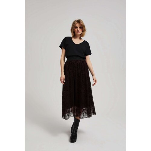 Marisse Chestnut Flared Midi Skirt Cene