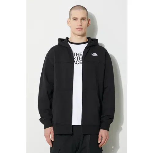 The North Face Dukserica M Essential Fz Hoodie za muškarce, boja: crna, s kapuljačom, s aplikacijom, NF0A87FBJK31