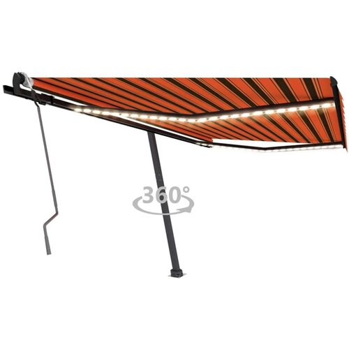  Tenda na ručno uvlačenje LED 450 x 300 cm narančasto-smeđa Slike