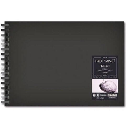 No Statovac Schizzi, sketch blok, sa spiralom, A4, 110gr, 80 lista, horizontalna, Fabriano Slike
