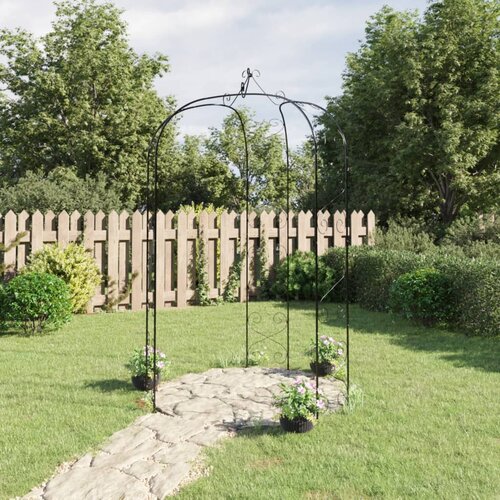 vidaXL Vrtni luk crni Ø 180 x 255 cm čelični Cijene