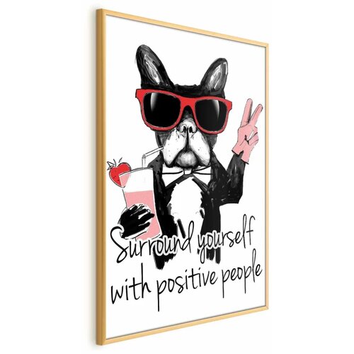  Plakat - Surround Yourself with Positive People 21x30 Zlatni okvir Cijene