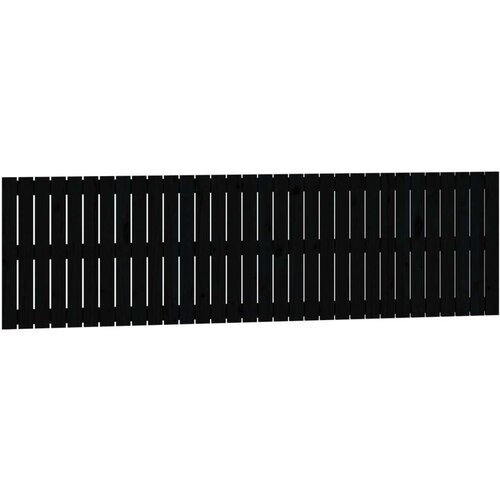  Zidno uzglavlje crni 204x3x60 cm od masivne borovine Slike