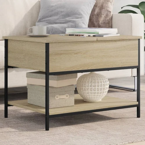 vidaXL Stolić za kavu boja hrasta sonome 70x50x50 cm od drva i metala vidaXL Stolić za kavu boja hrasta sonome 70x50x50 cm od drva i metala