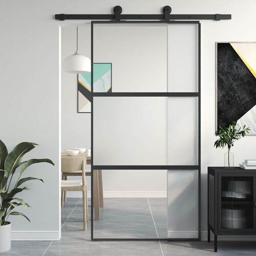  Klizna vrata crna 102,5x205 cm od kaljenog stakla i aluminija Cijene